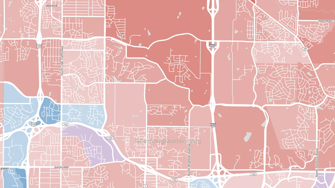 64156, MO block-group political-lean map