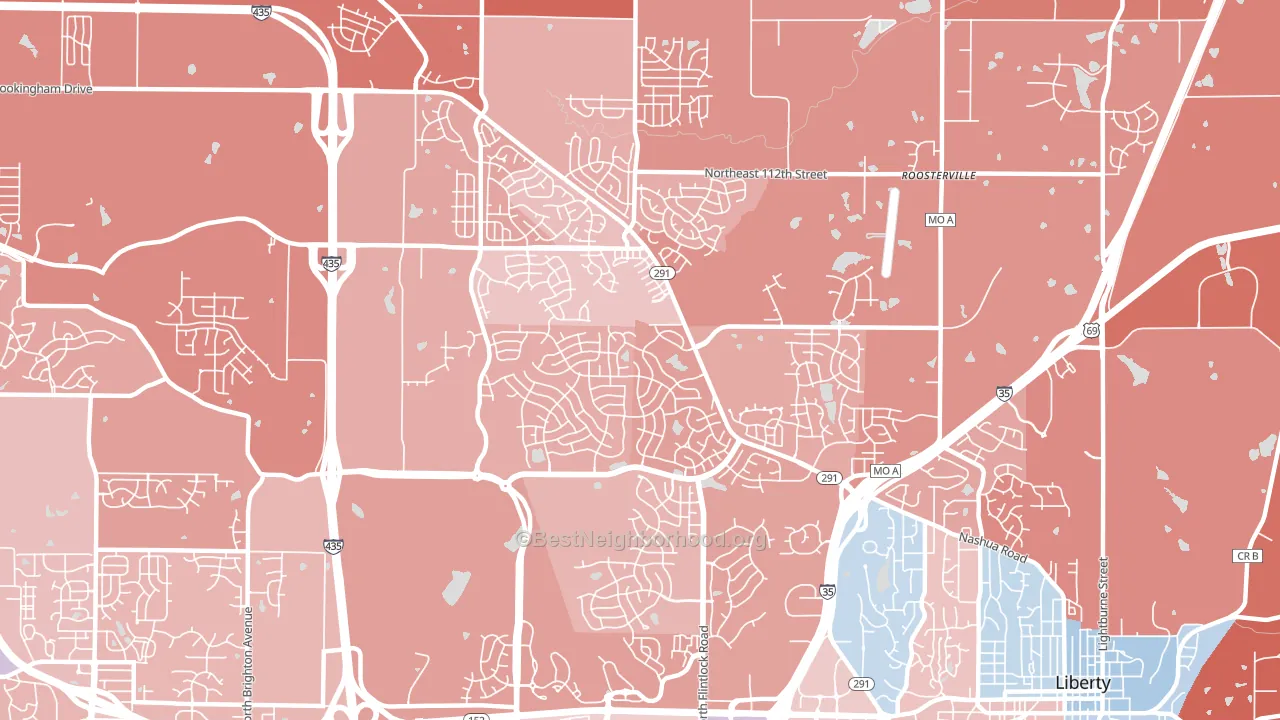 64157, MO block-group political-lean map