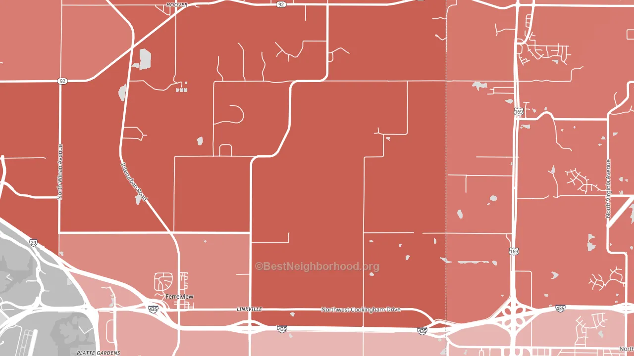 64164, MO block-group political-lean map