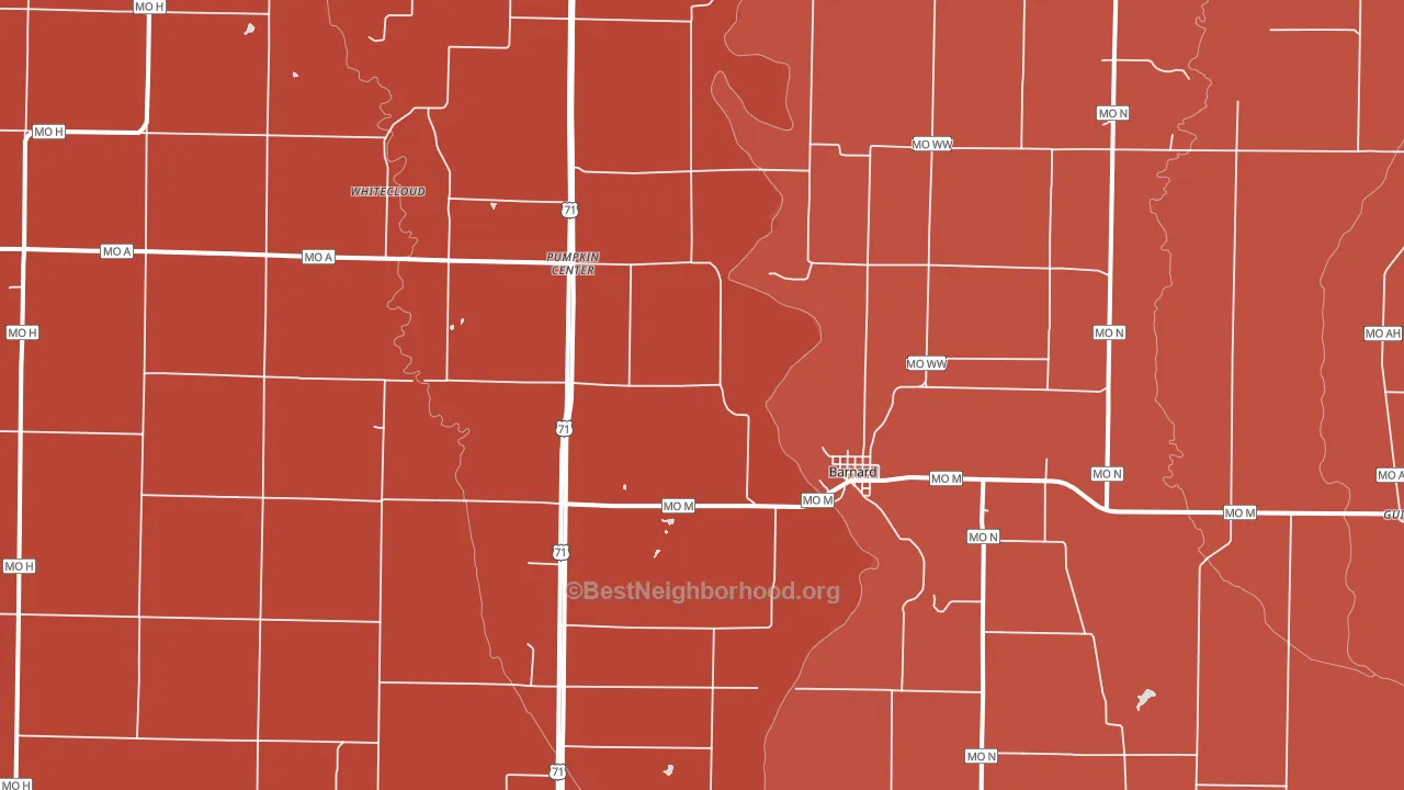 64423, MO block-group political-lean map