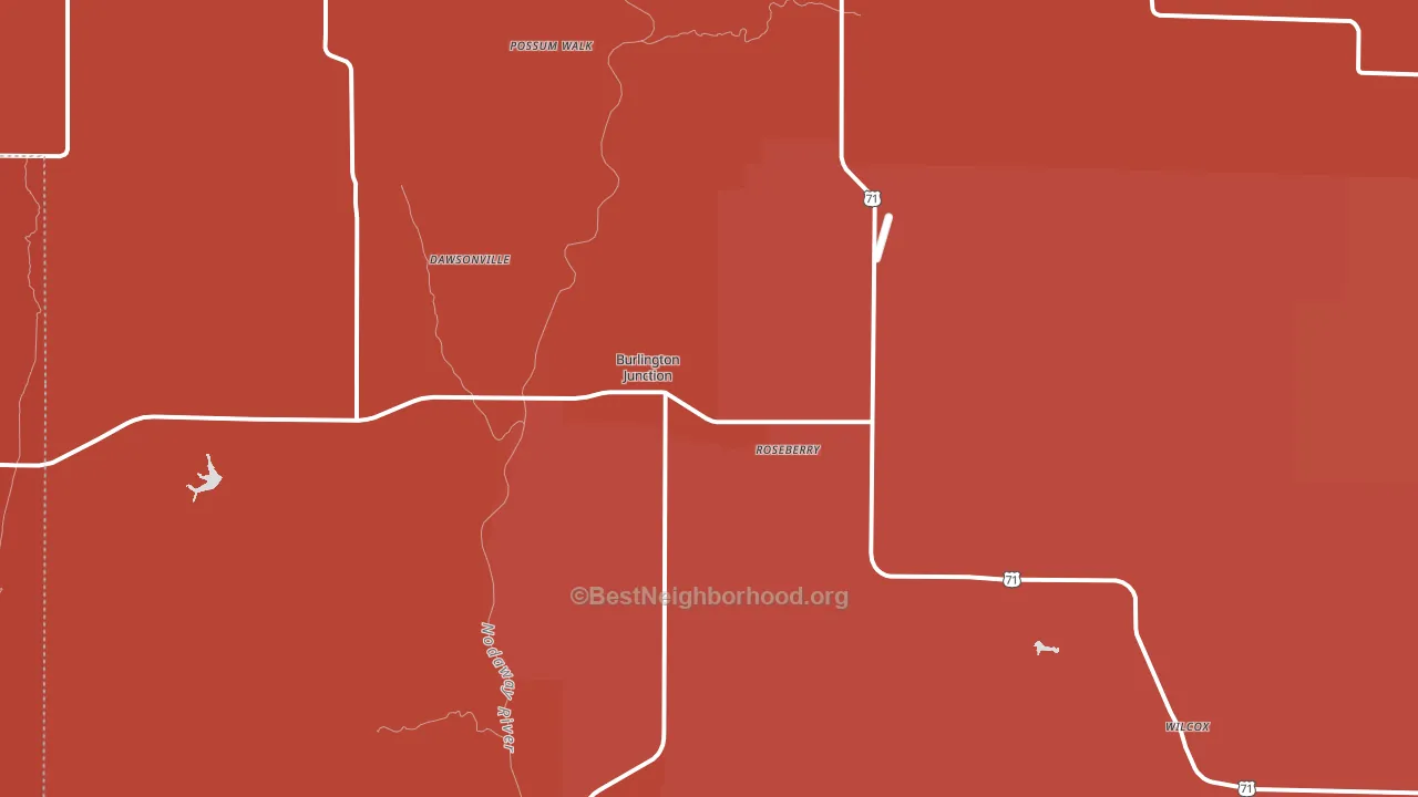 64428, MO block-group political-lean map