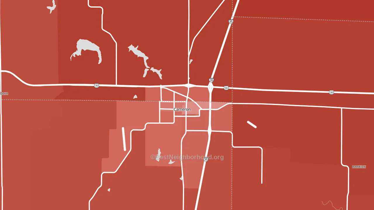 64429, MO block-group political-lean map