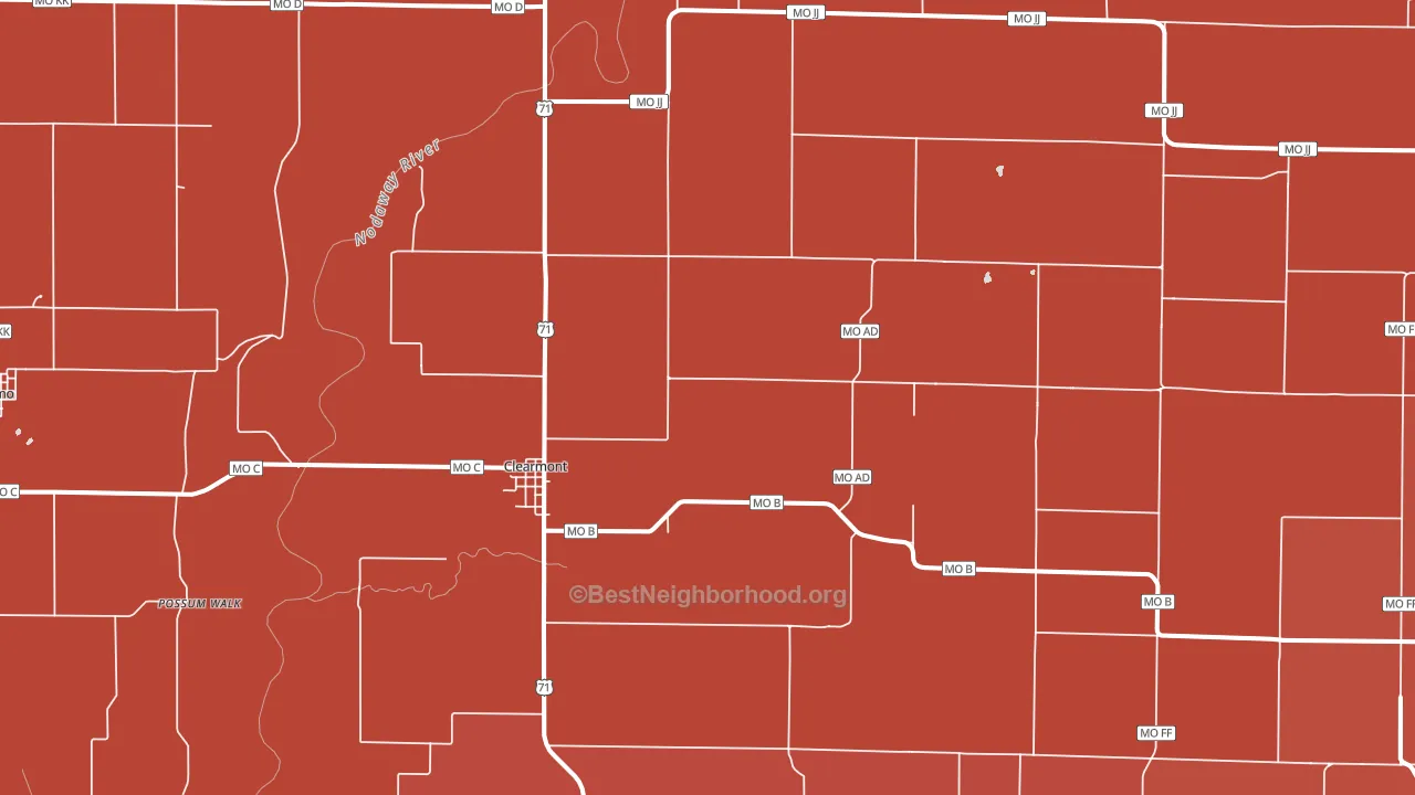 64431, MO block-group political-lean map