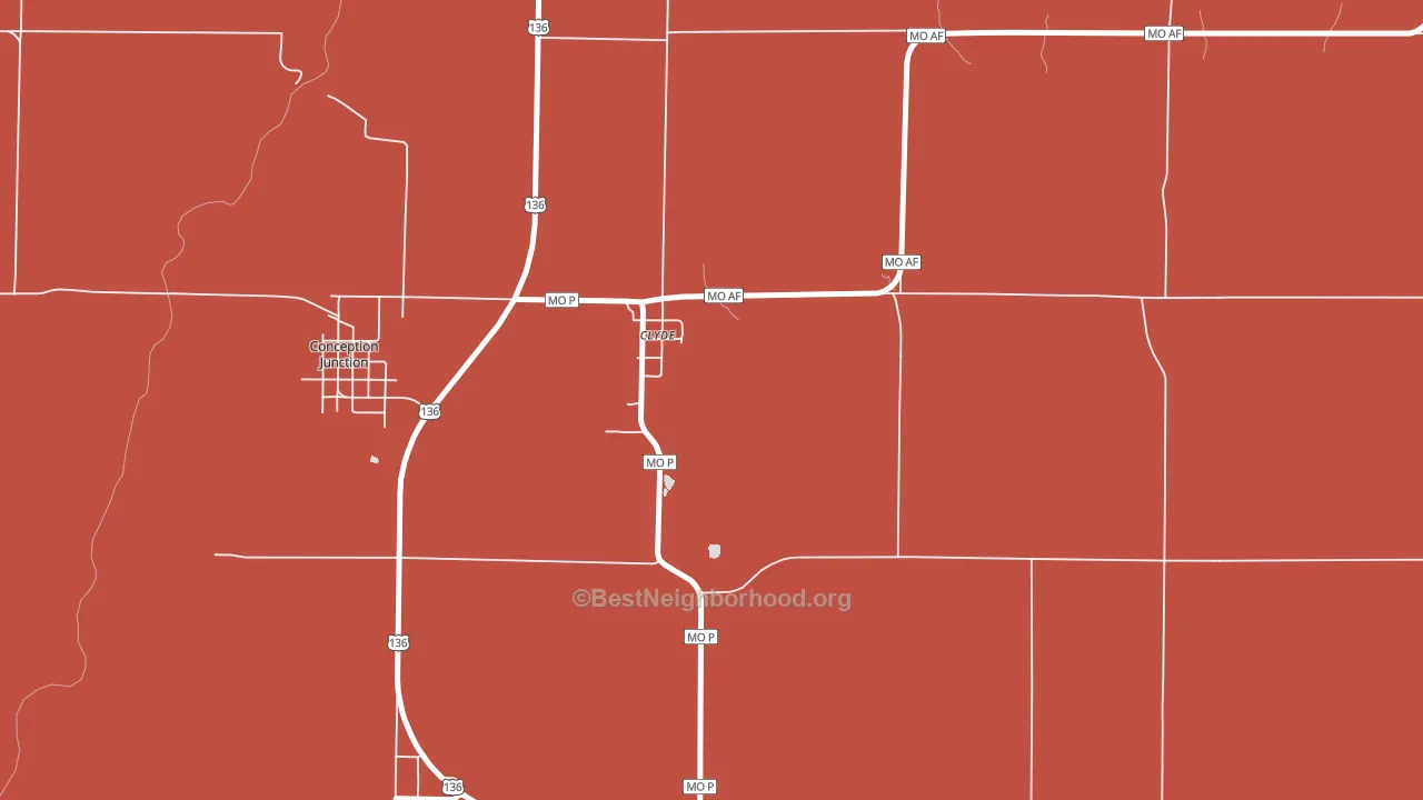 64432, MO block-group political-lean map