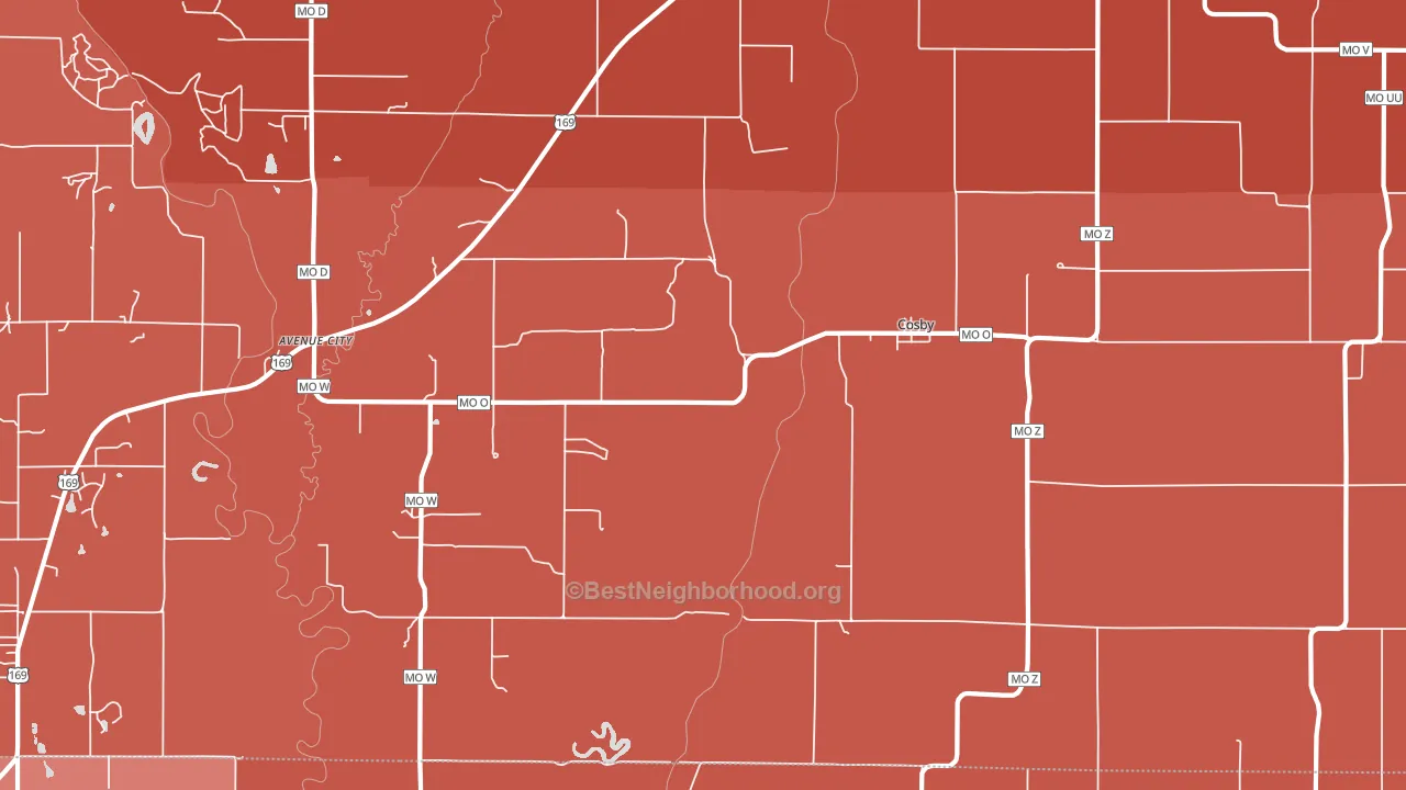 64436, MO block-group political-lean map