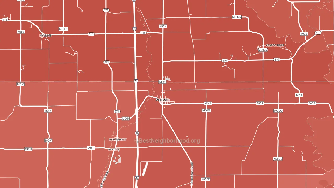 64439, MO block-group political-lean map