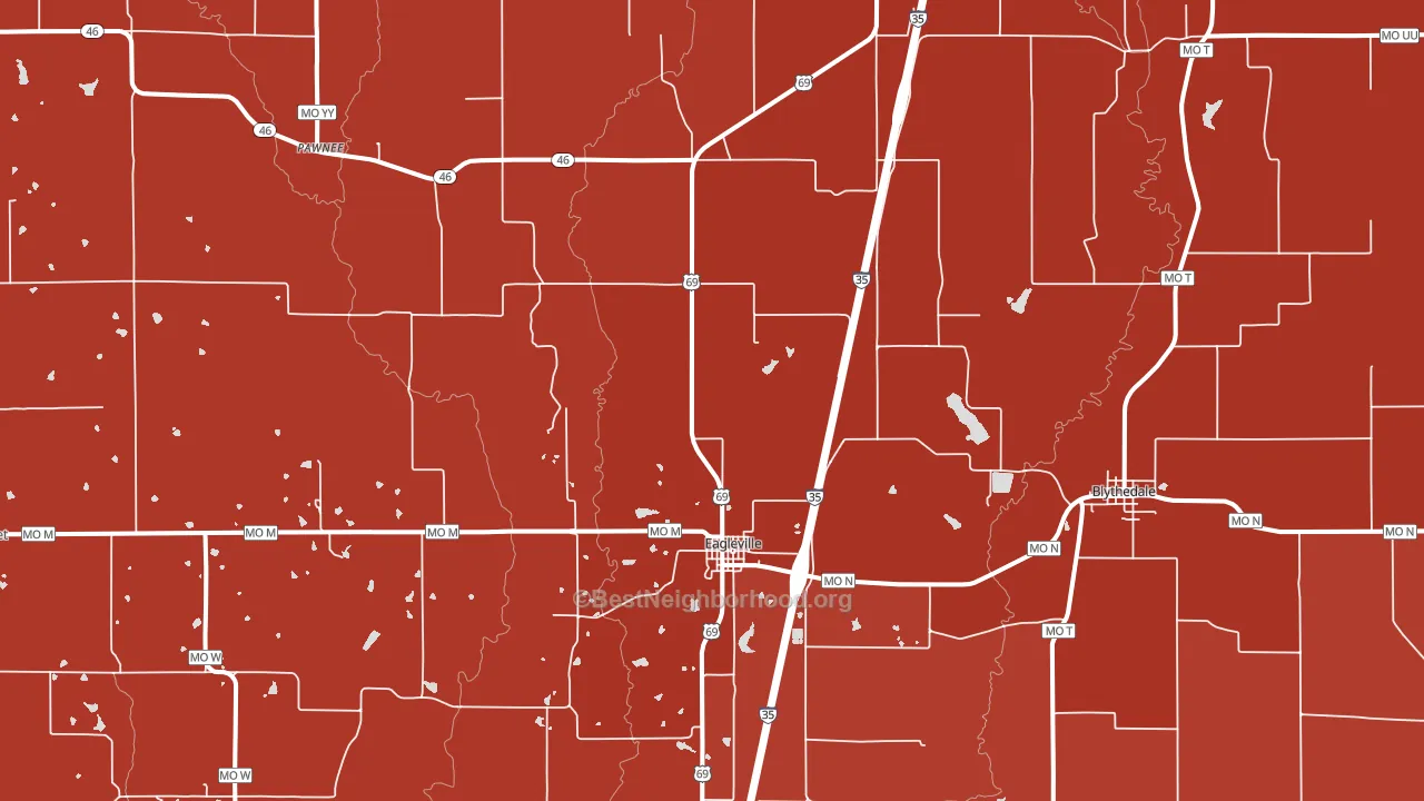 64442, MO block-group political-lean map