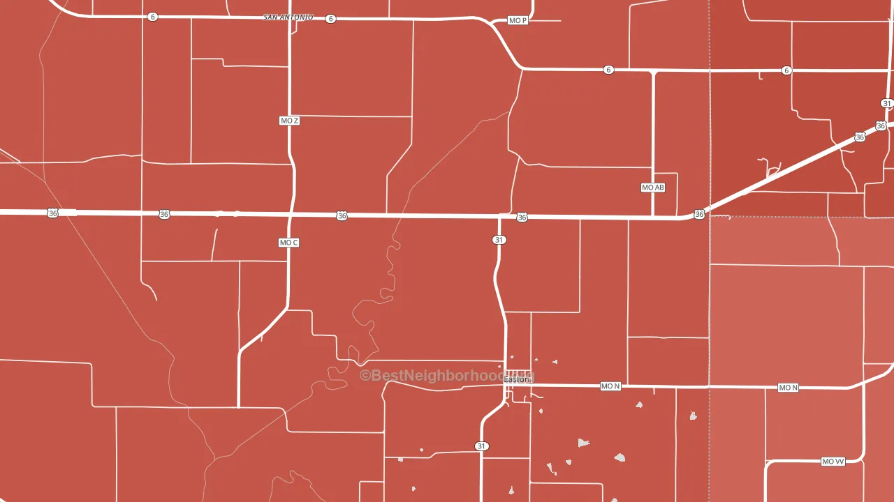 64443, MO block-group political-lean map