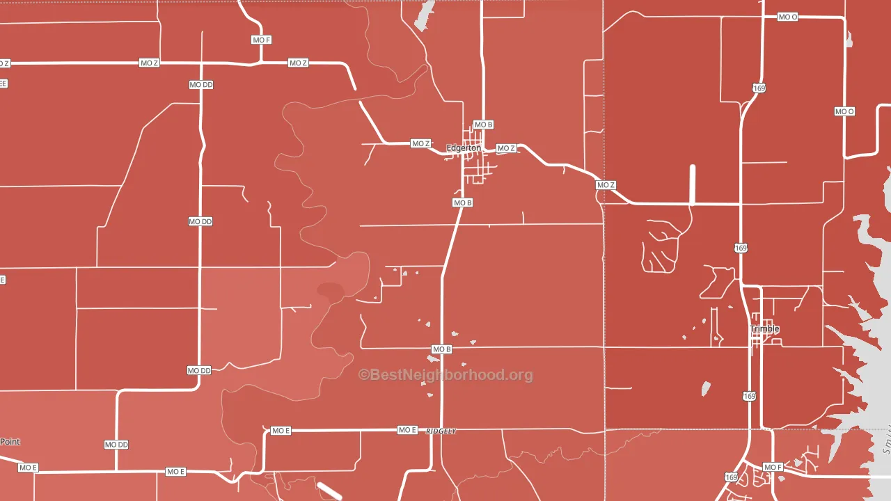 64444, MO block-group political-lean map