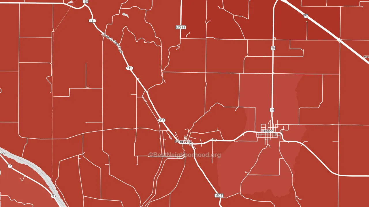 64451, MO block-group political-lean map