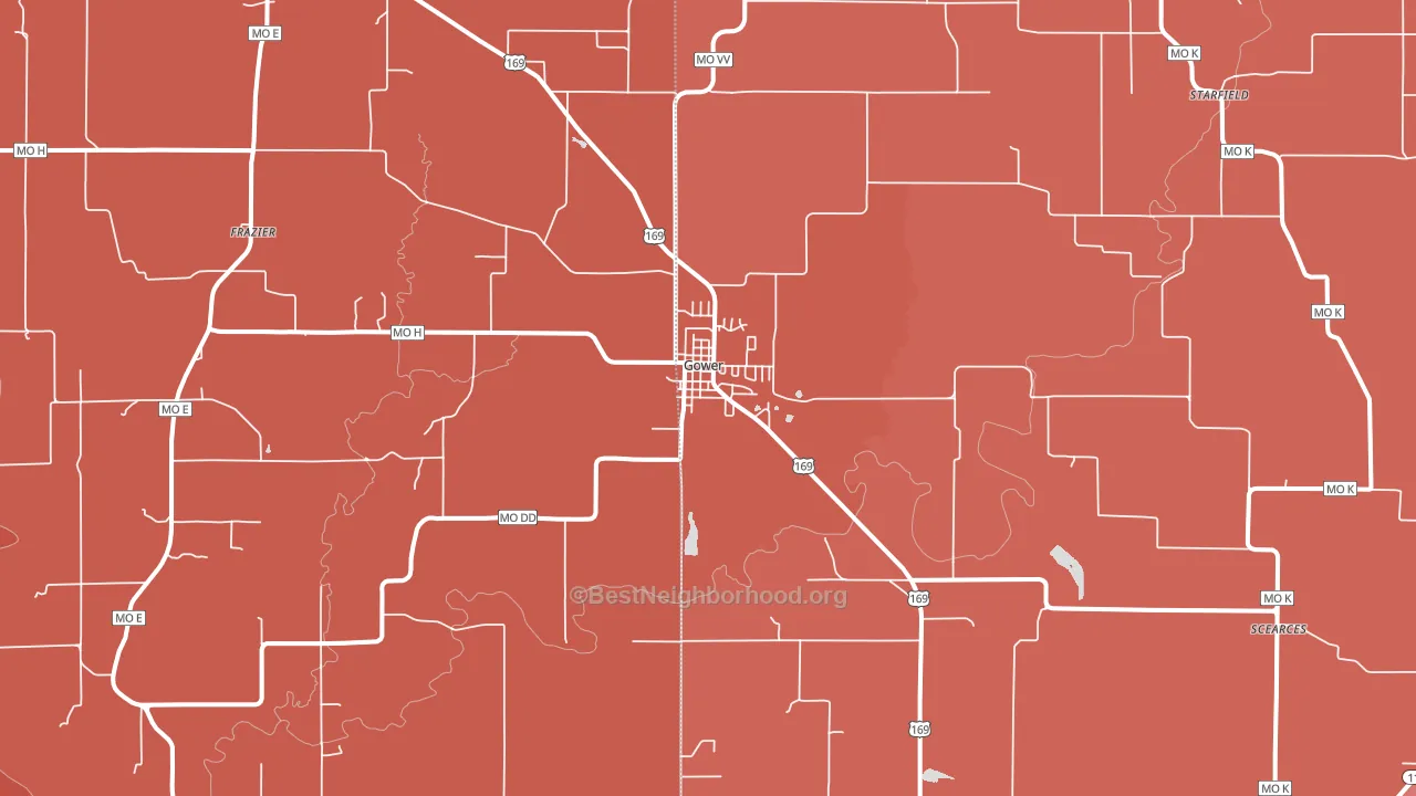 64454, MO block-group political-lean map