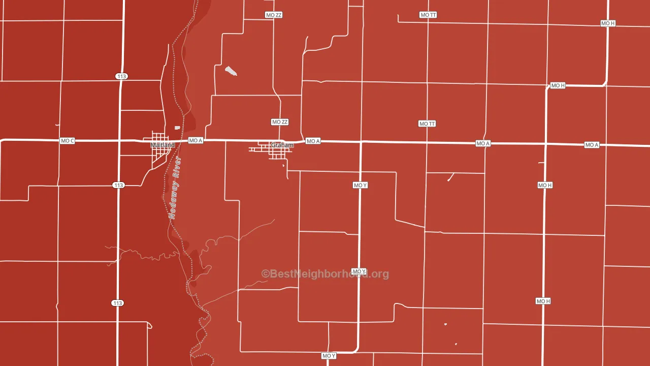 64455, MO block-group political-lean map