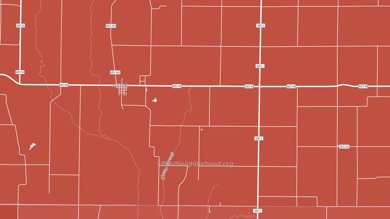 64457, MO block-group political-lean map