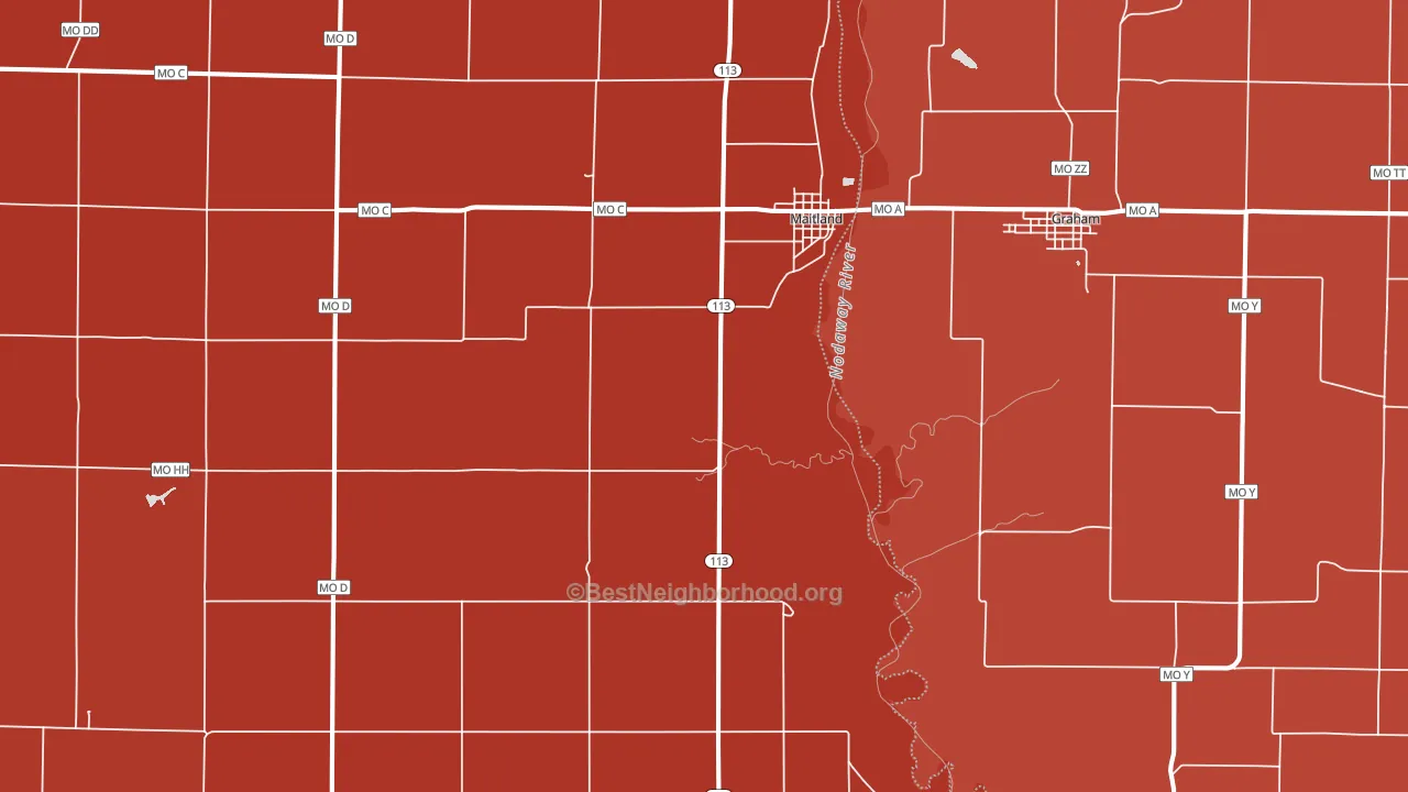 64466, MO block-group political-lean map