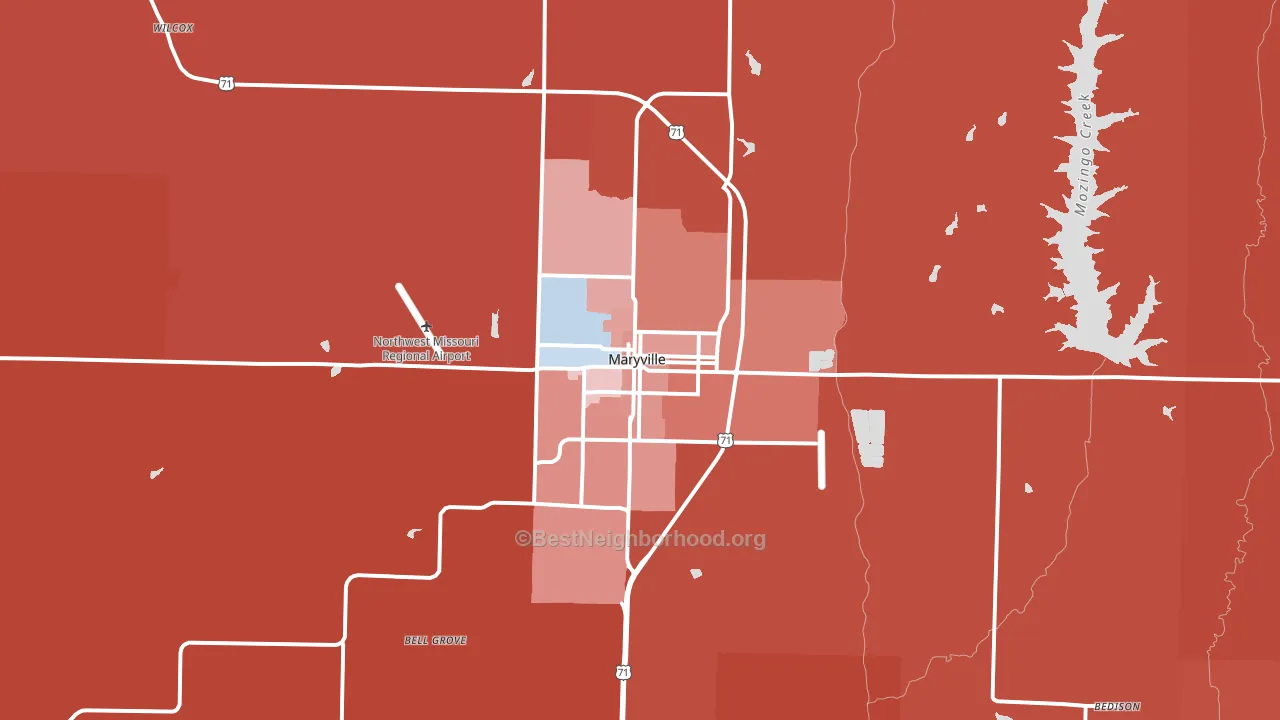 64468, MO block-group political-lean map