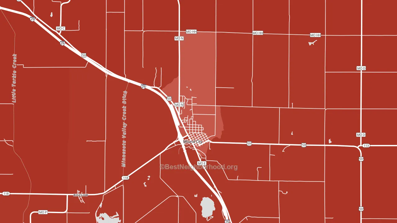 64470, MO block-group political-lean map