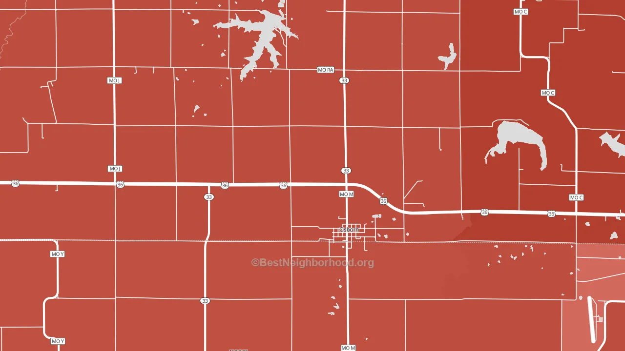 64474, MO block-group political-lean map