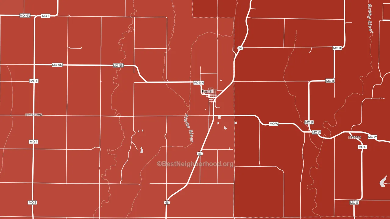 64475, MO block-group political-lean map