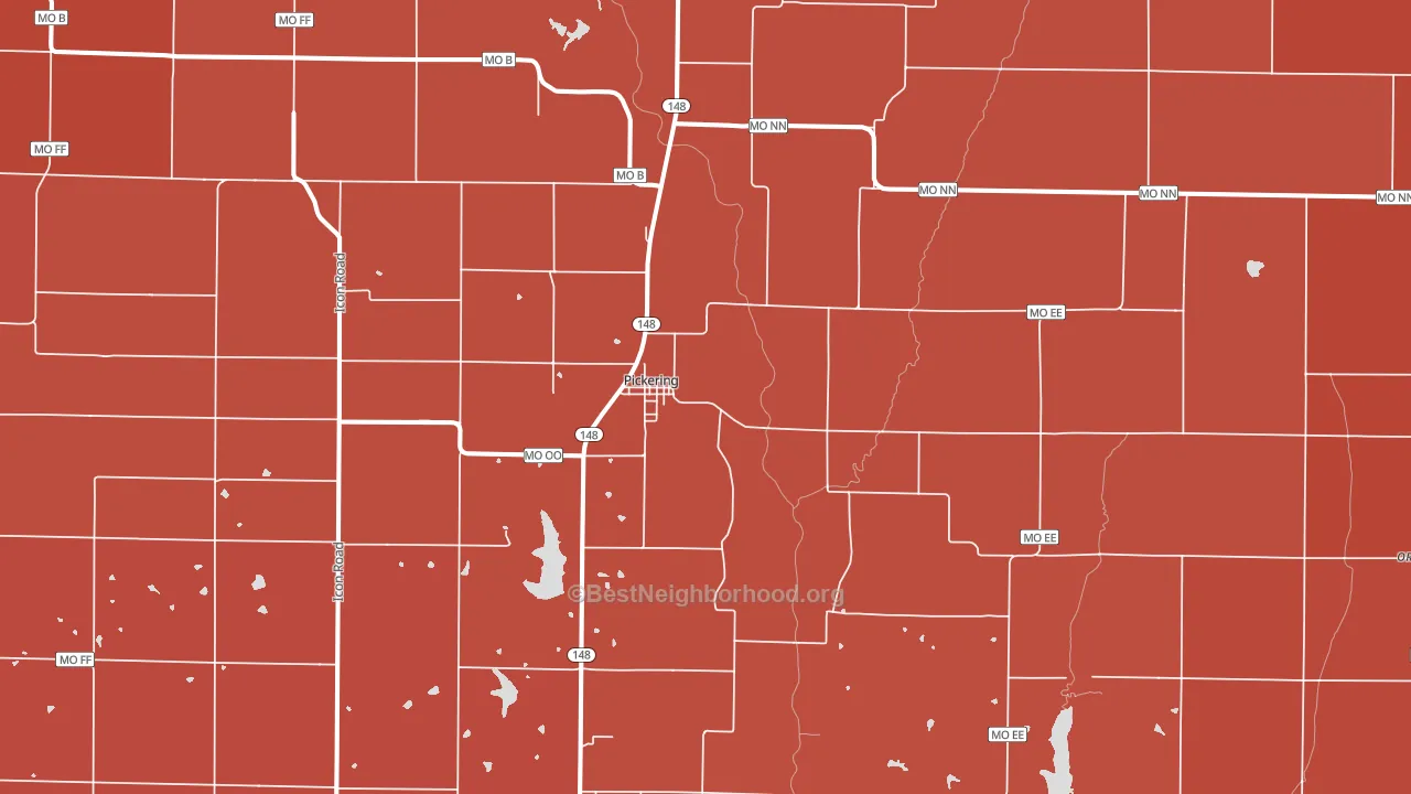 64476, MO block-group political-lean map