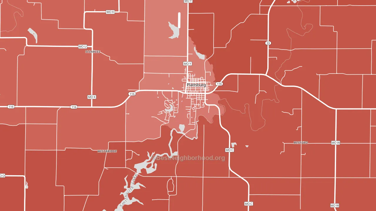 64477, MO block-group political-lean map
