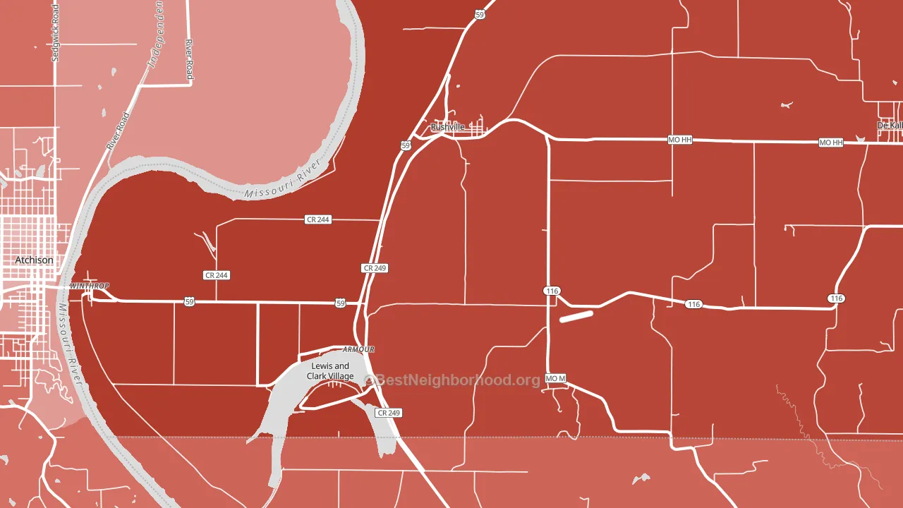 64484, MO block-group political-lean map