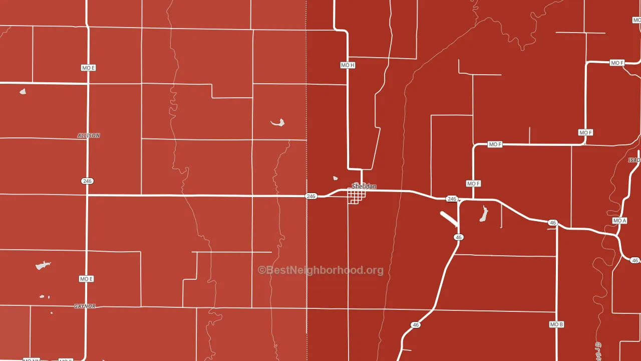 64486, MO block-group political-lean map
