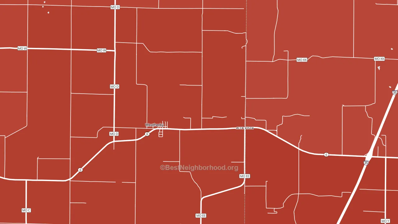 64497, MO block-group political-lean map