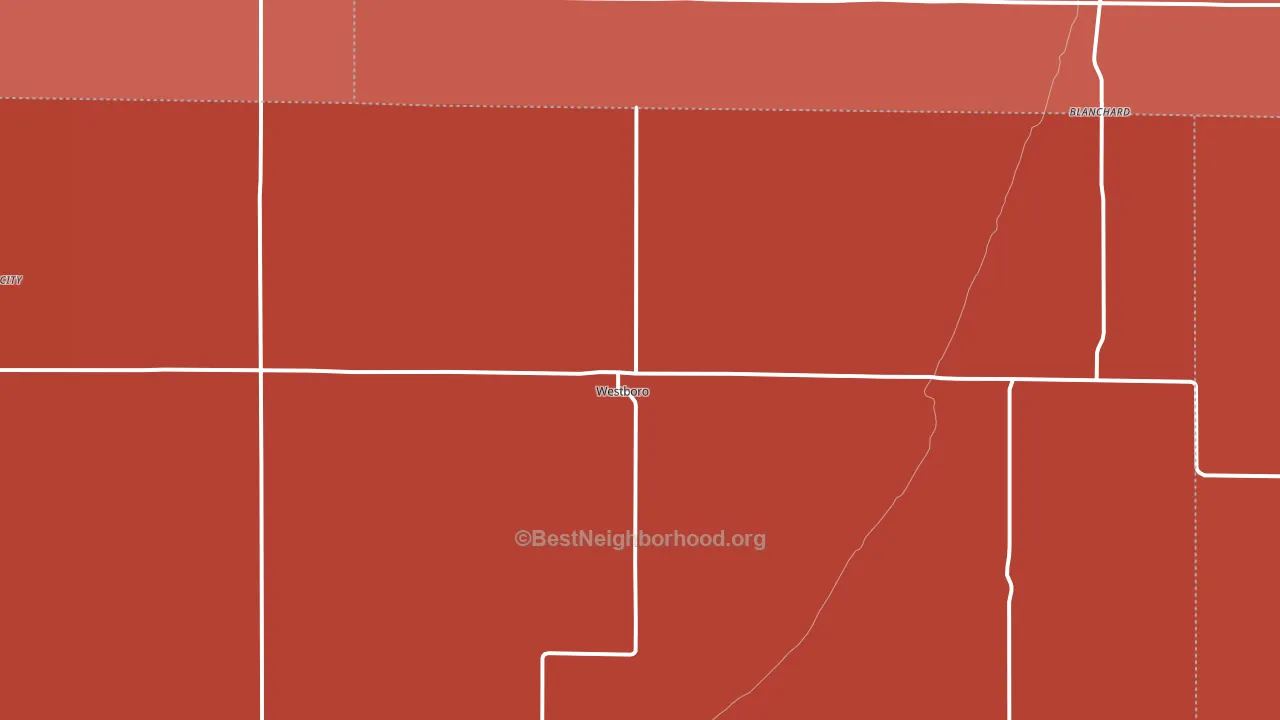 64498, MO block-group political-lean map