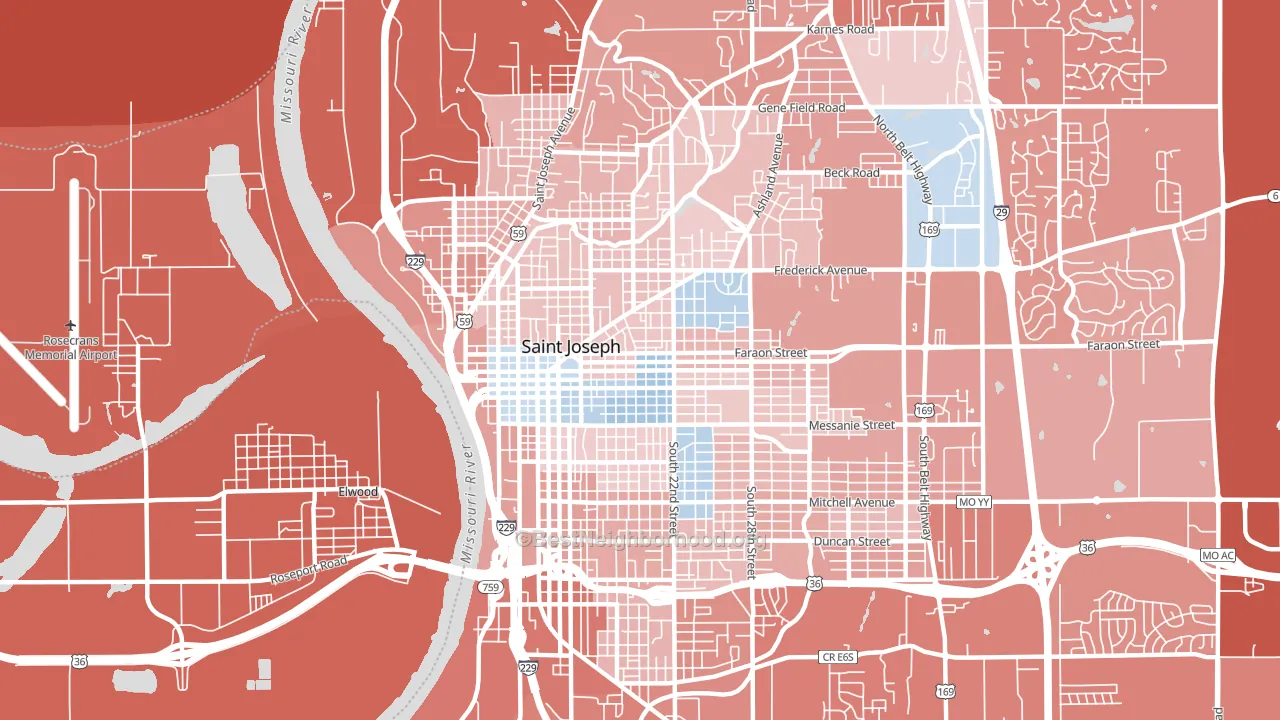 64501, MO block-group political-lean map