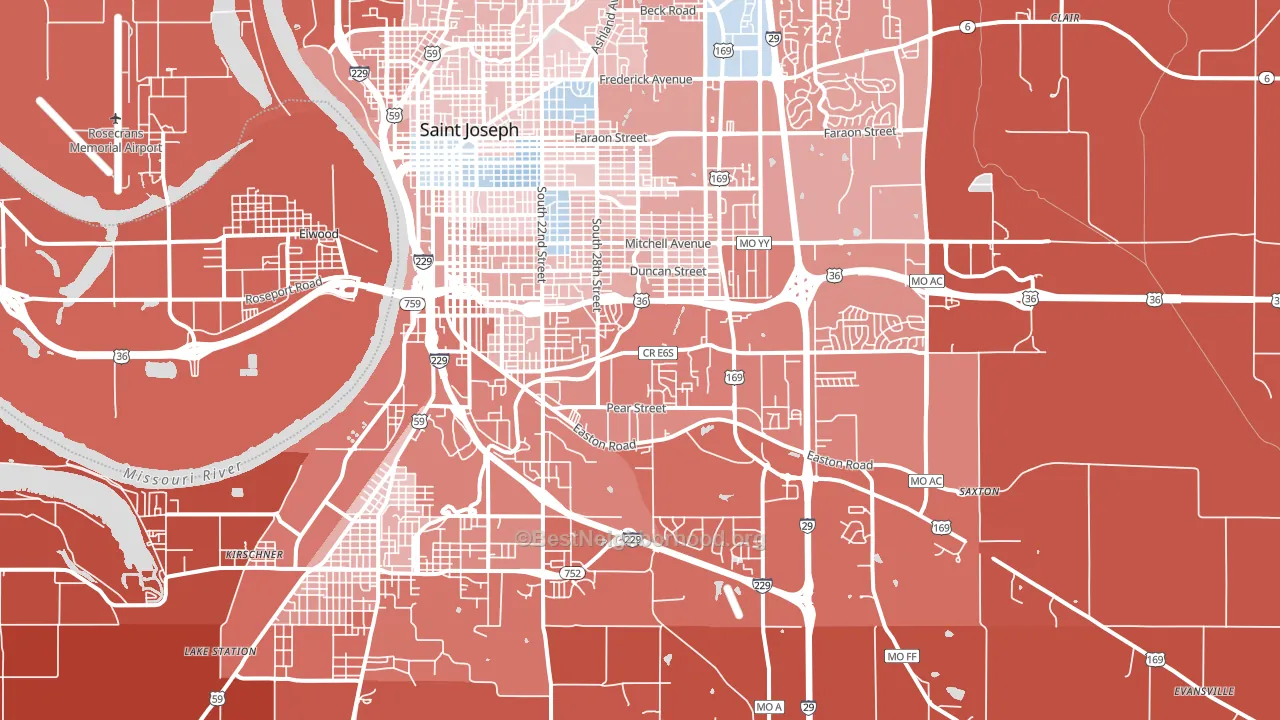 64503, MO block-group political-lean map