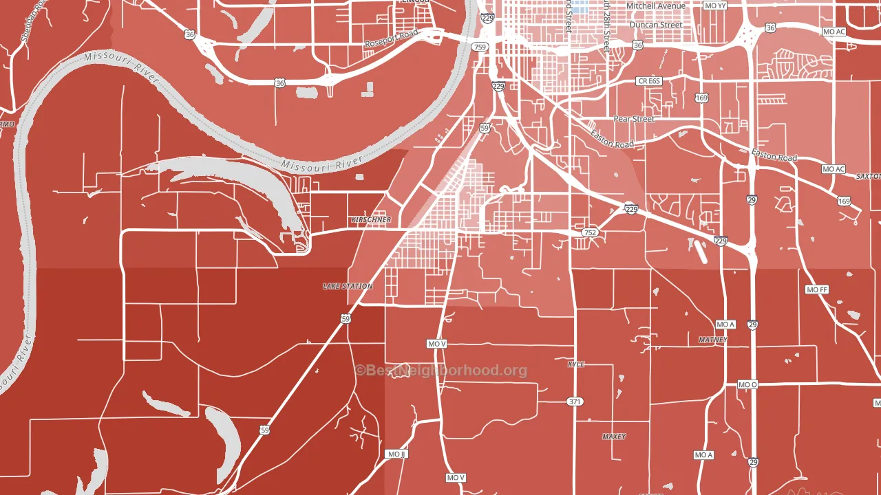 64504, MO block-group political-lean map