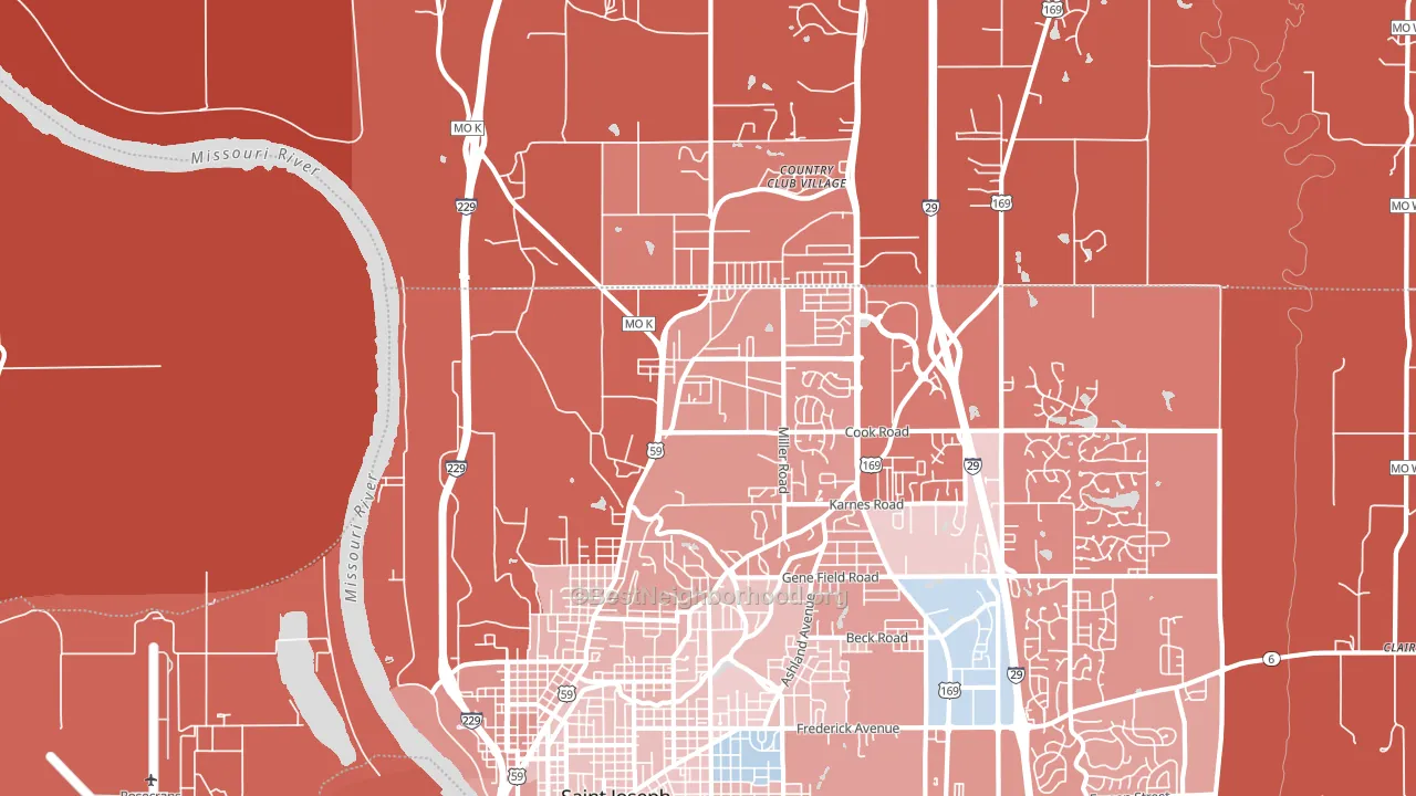 64505, MO block-group political-lean map