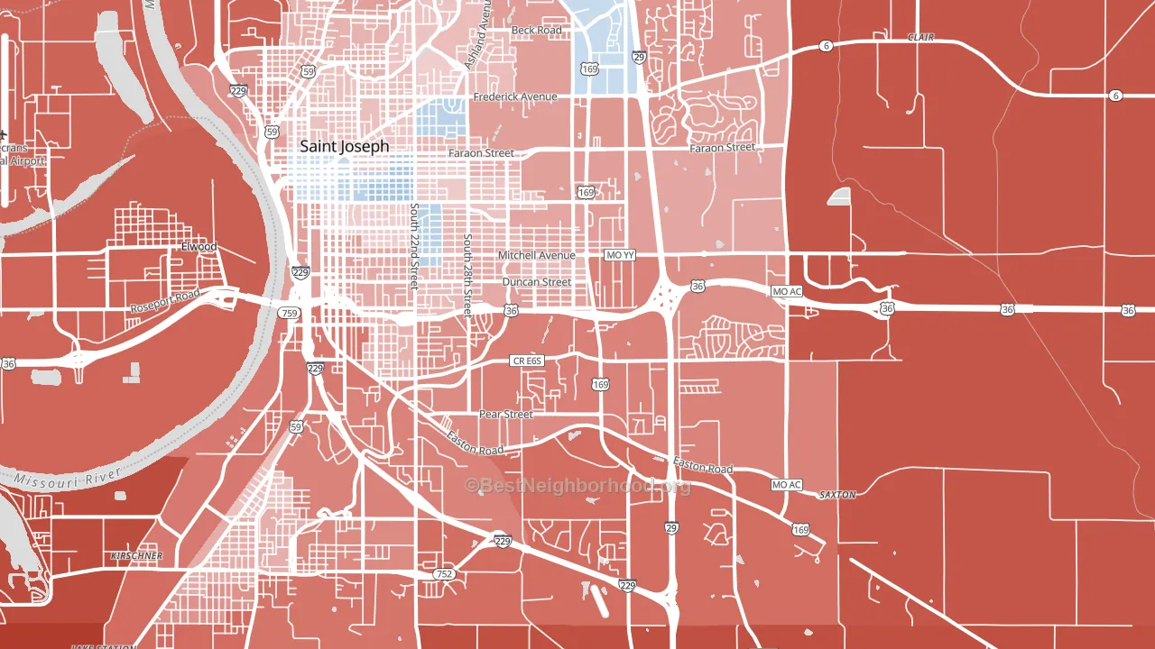 64507, MO block-group political-lean map