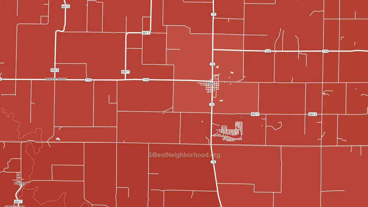 64671, MO block-group political-lean map