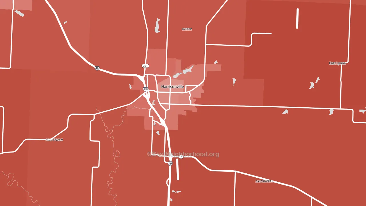 64701, MO block-group political-lean map