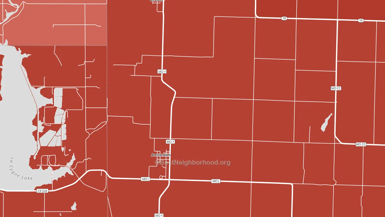 64723, MO block-group political-lean map