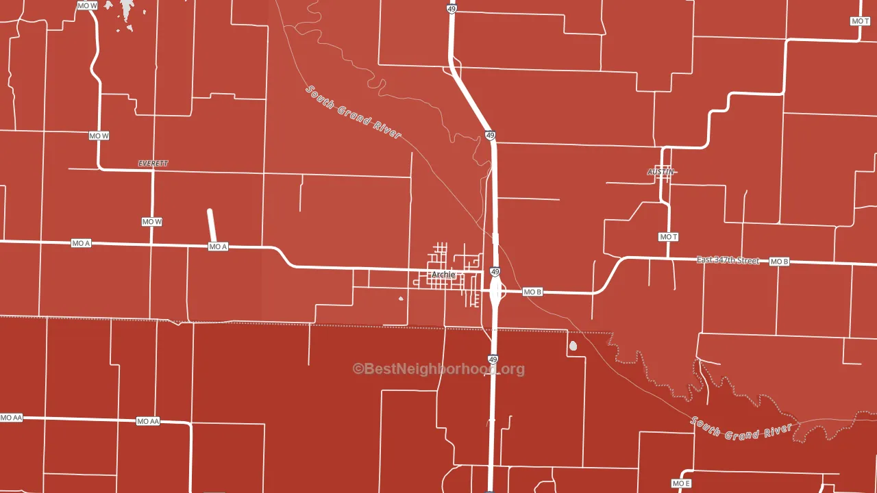 64725, MO block-group political-lean map