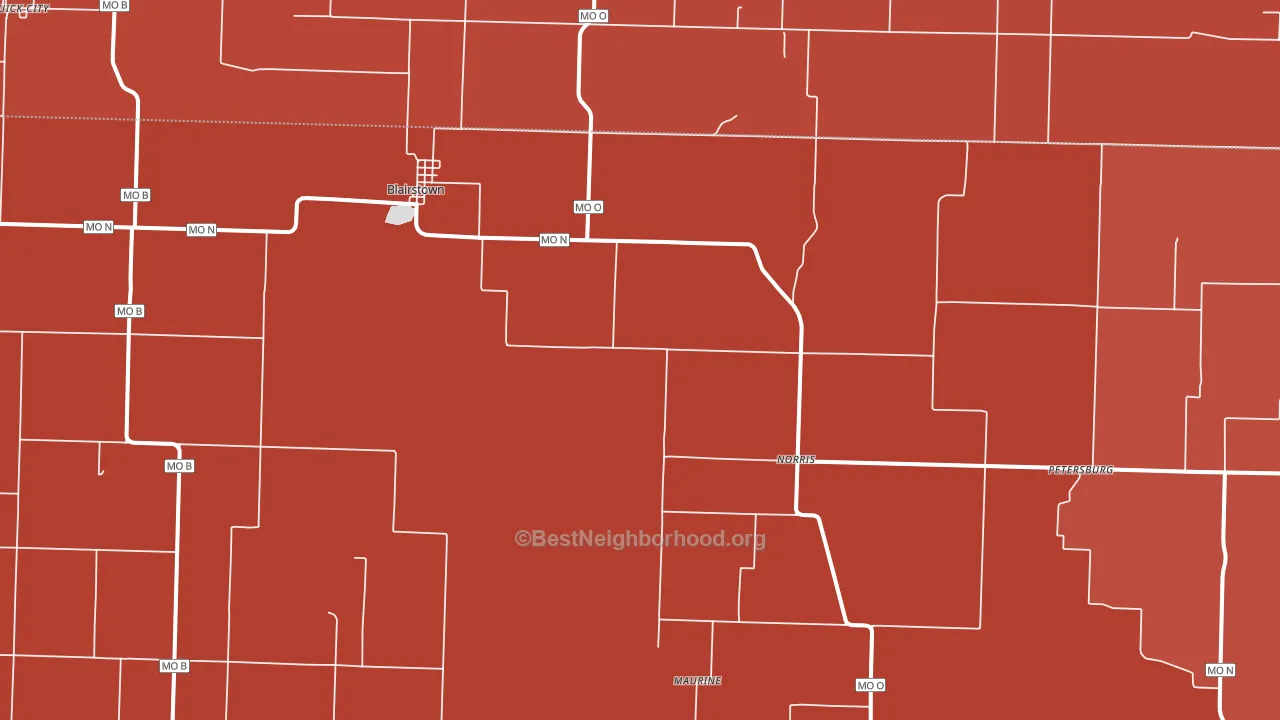 64726, MO block-group political-lean map