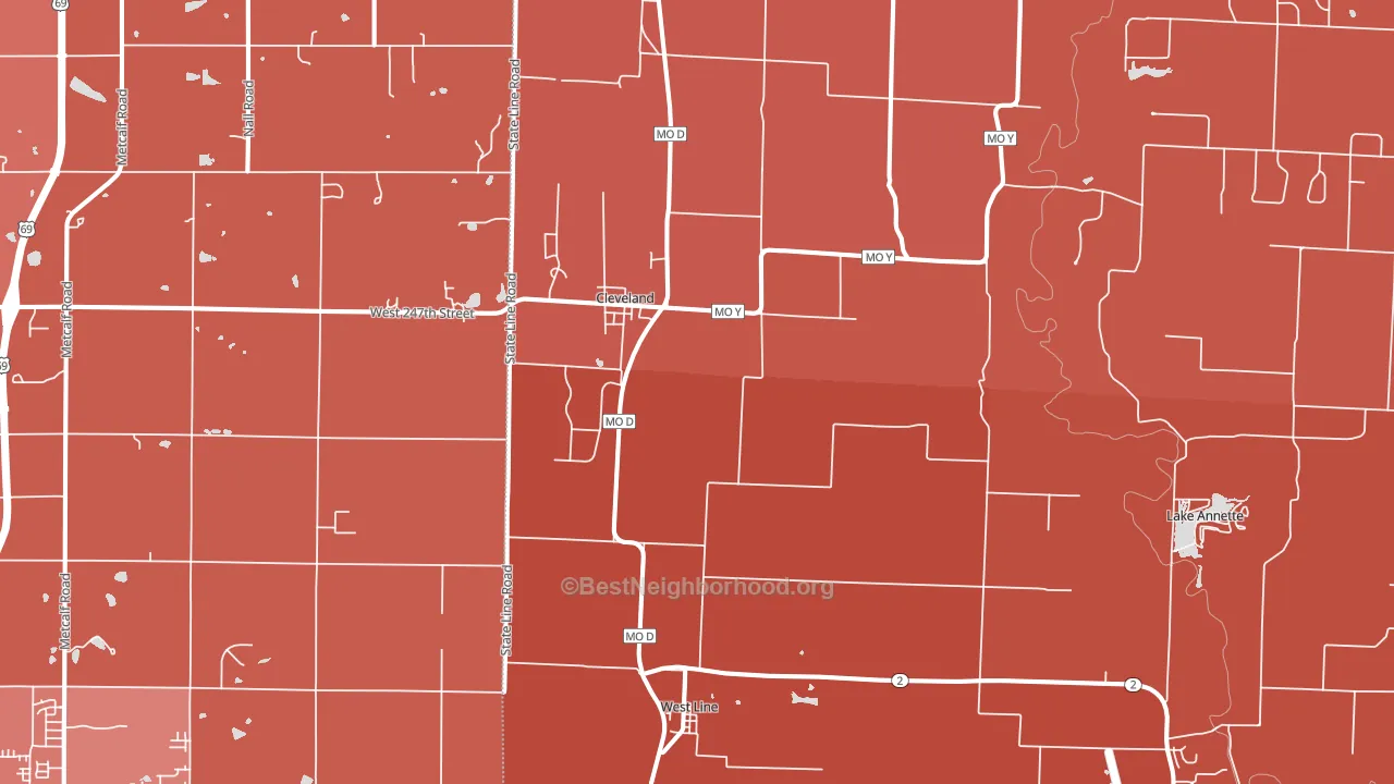 64734, MO block-group political-lean map