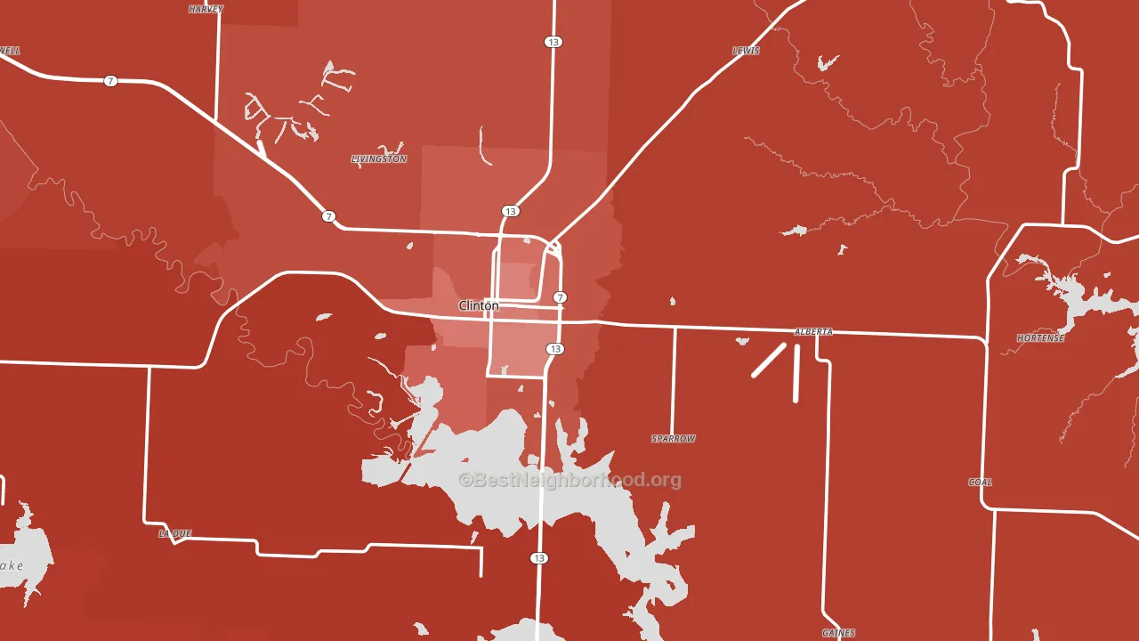 64735, MO block-group political-lean map