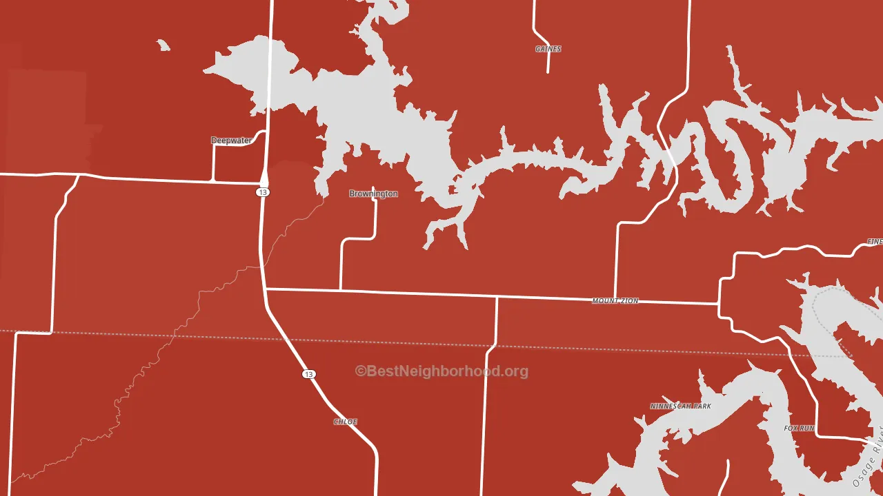64740, MO block-group political-lean map