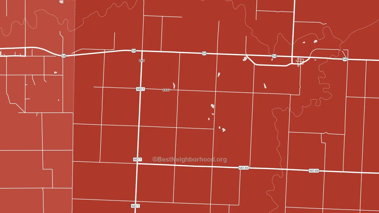 64741, MO block-group political-lean map