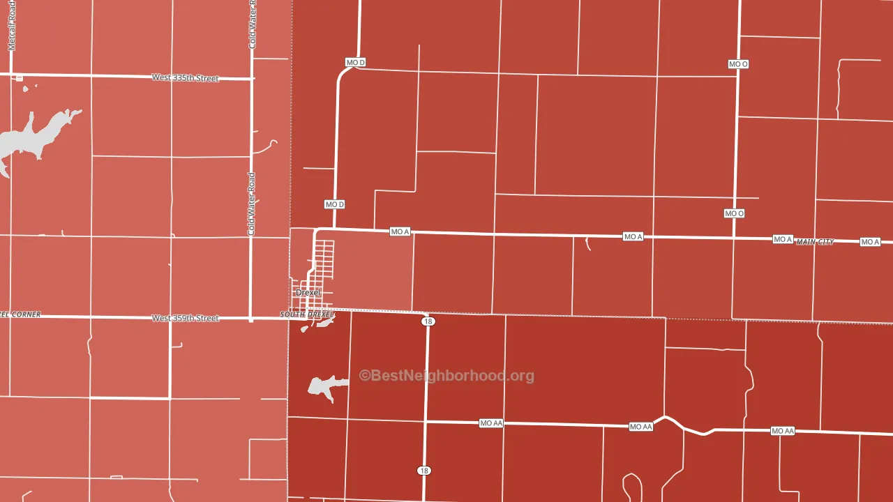 64742, MO block-group political-lean map