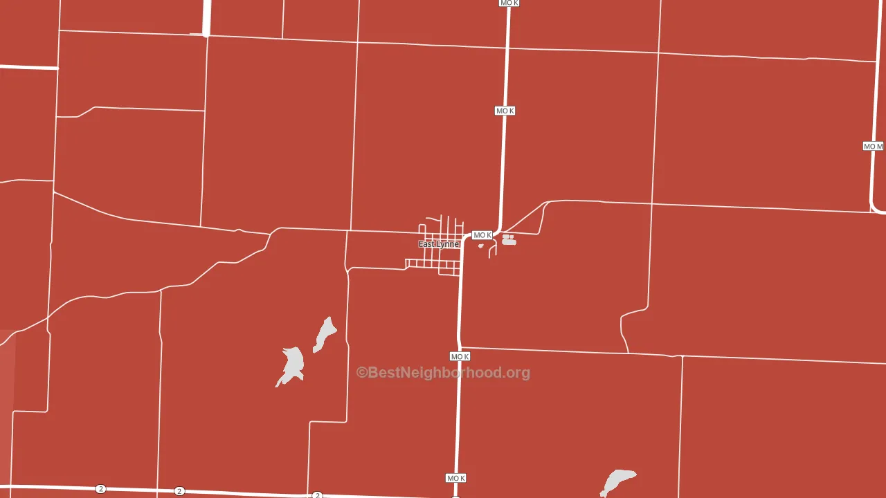 64743, MO block-group political-lean map
