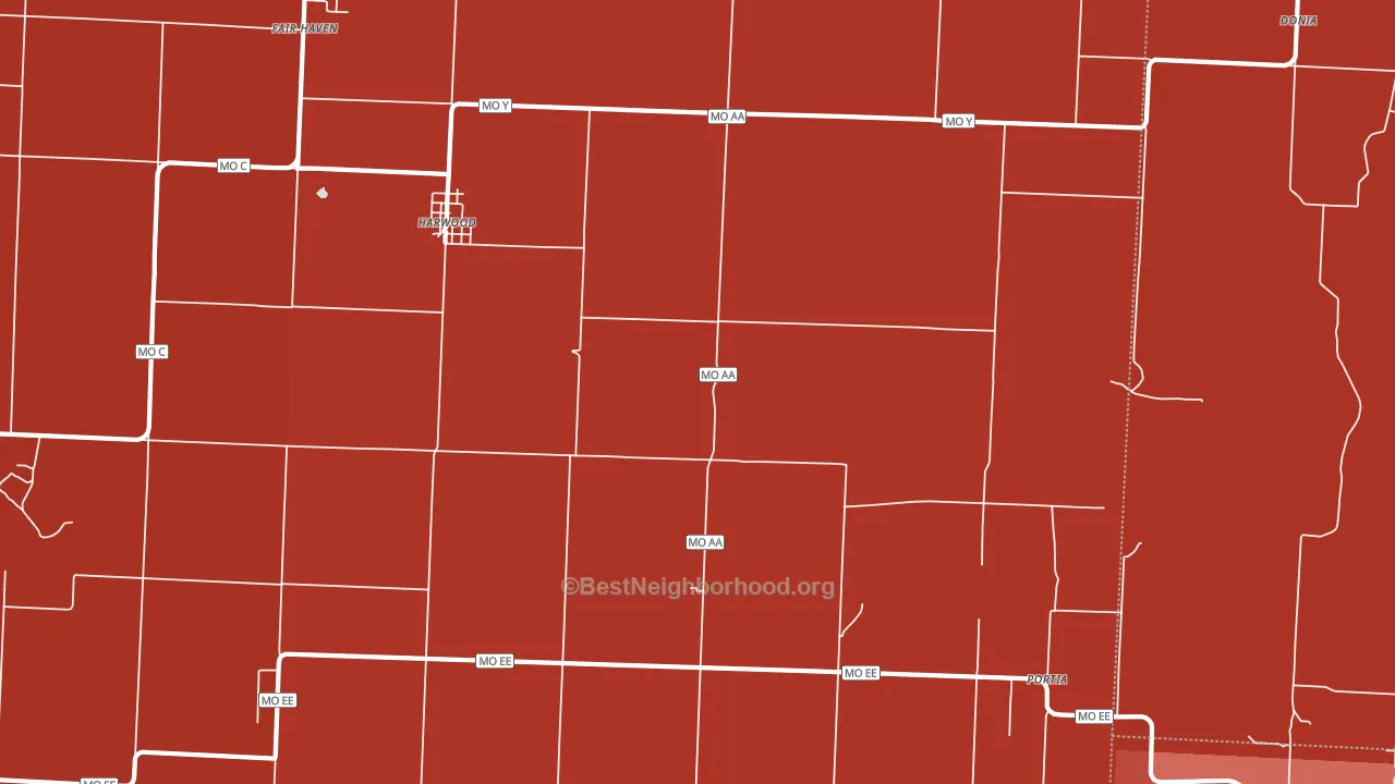 64750, MO block-group political-lean map