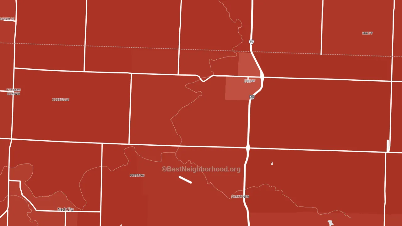 64755, MO block-group political-lean map