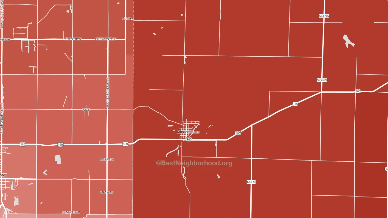 64769, MO block-group political-lean map