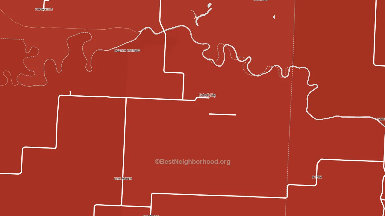 64783, MO block-group political-lean map