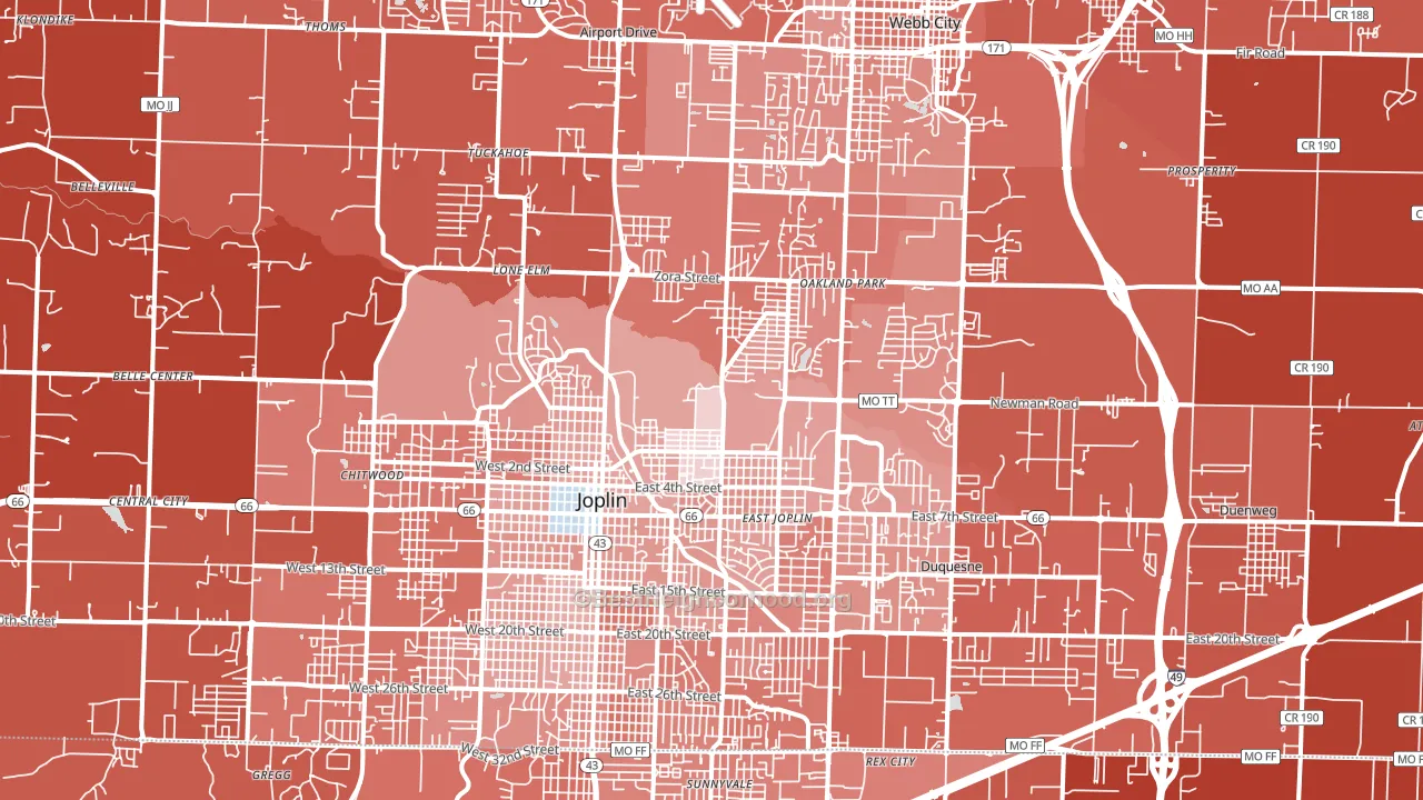 64801, MO block-group political-lean map