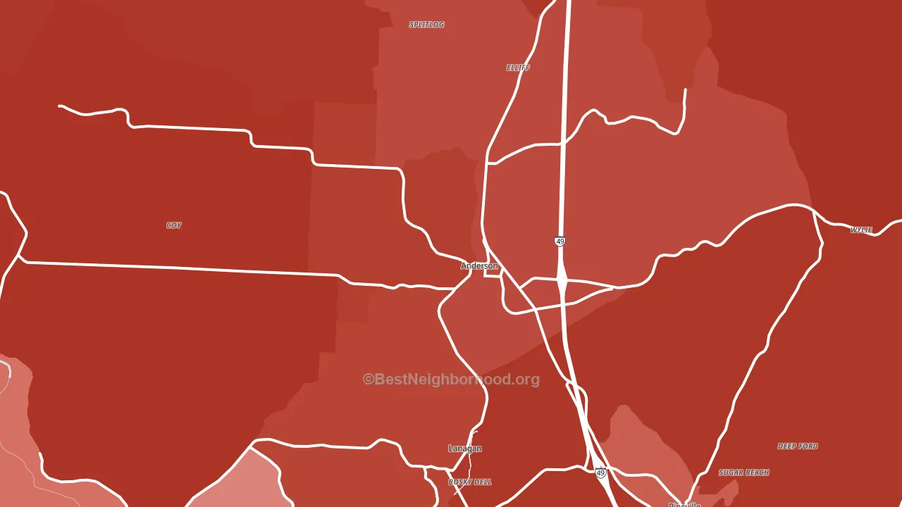 64831, MO block-group political-lean map